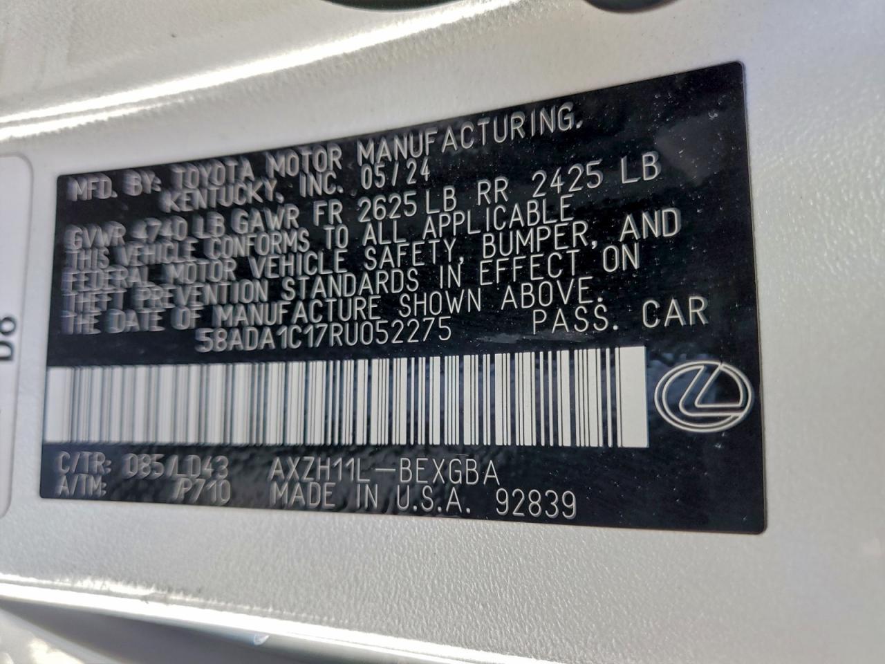 2024 Lexus Es 300h Base