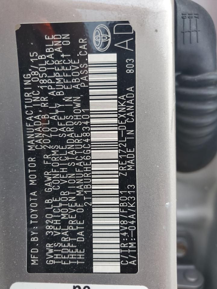 2016 Toyota Corolla l