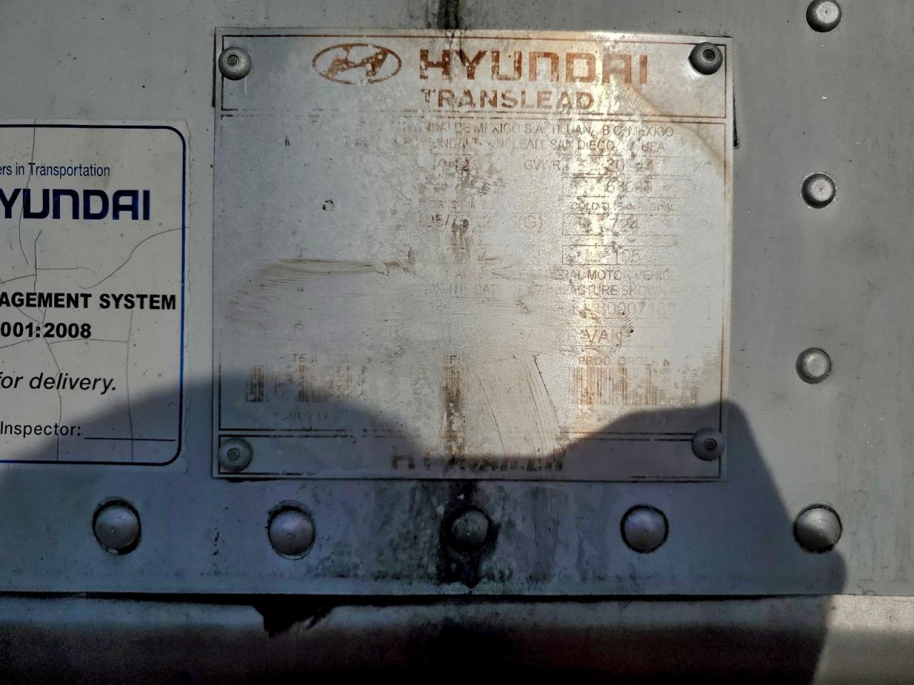 2013 Hyundai Translead Refrigerated Van Trailer