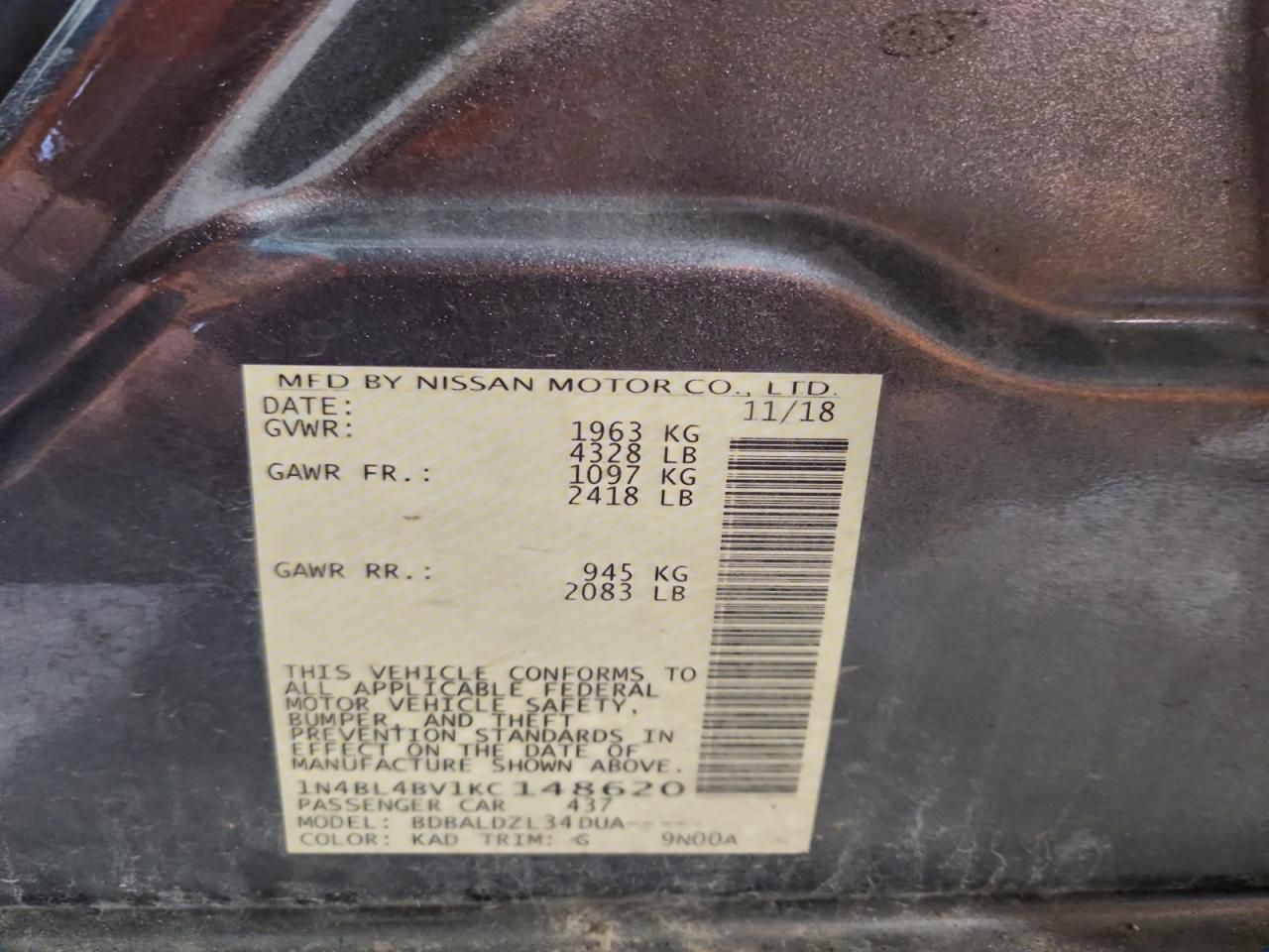 2019 Nissan Altima s