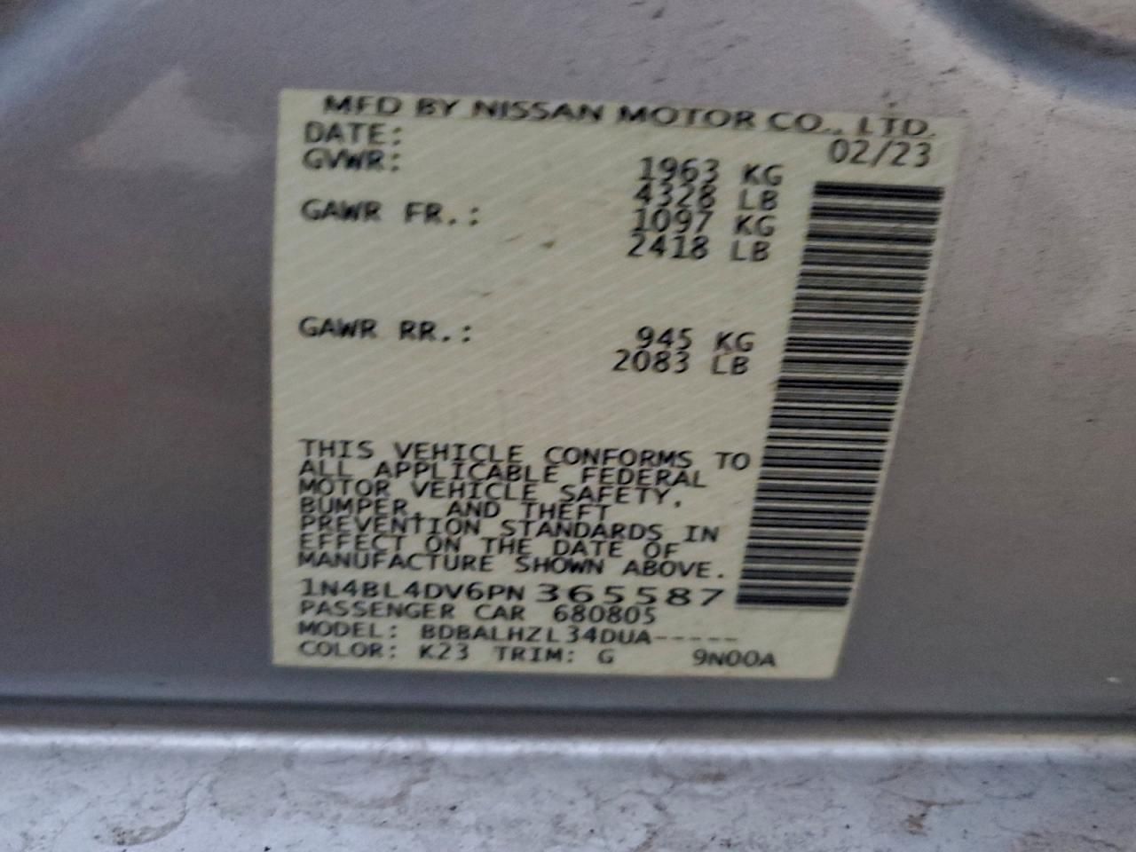 2023 Nissan Altima sv