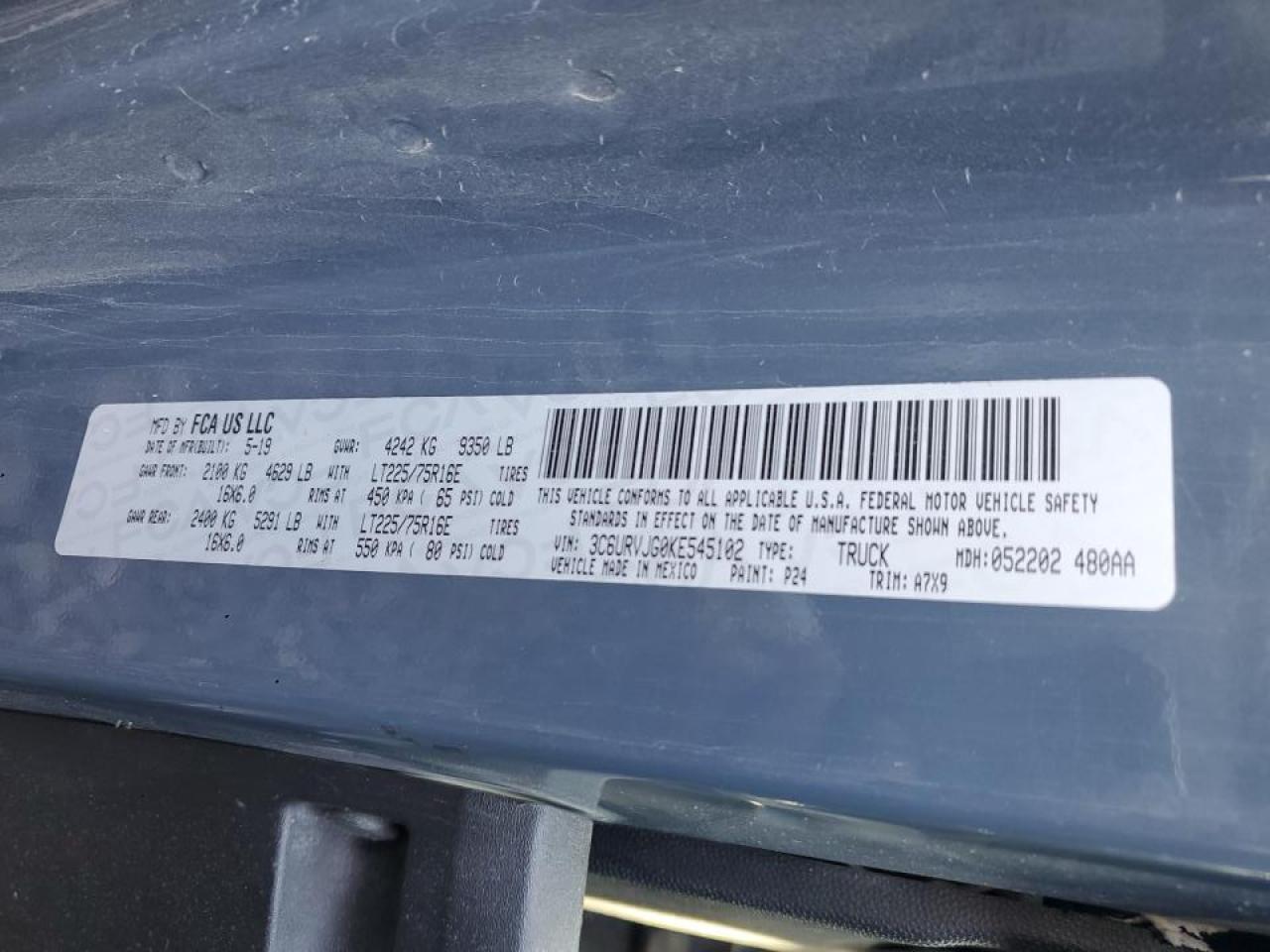 2019 Dodge RAM Promaster 3500 Delivery Van