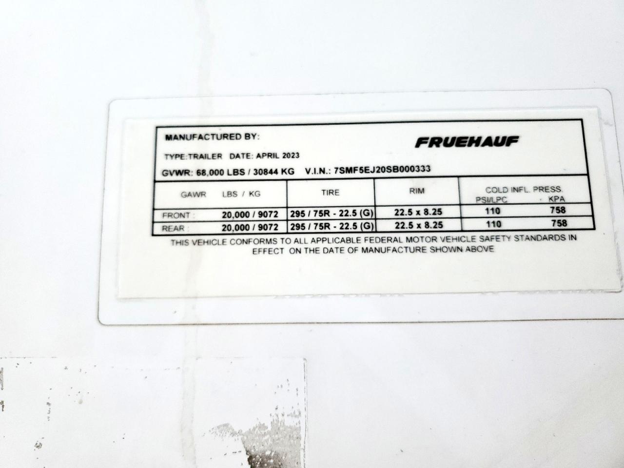 2025 Fruehauf DRY Van Trailer