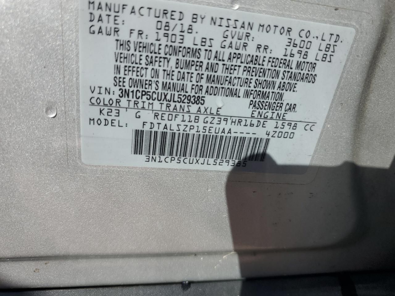 2018 Nissan Kicks sv