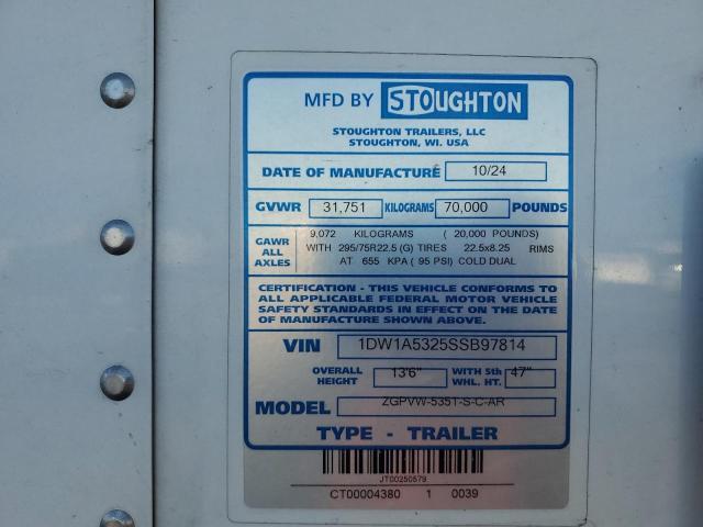 2025 Stoughton Zgpvw-535T-S-C-AR DRY Van Trailer