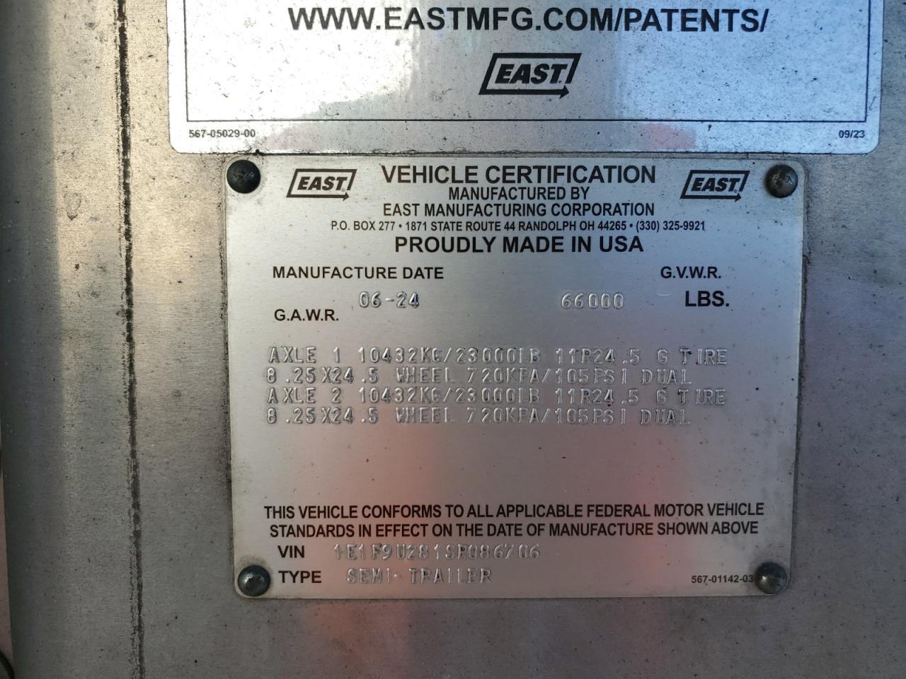 2025 Esbf 2025 East END Dump Trailer