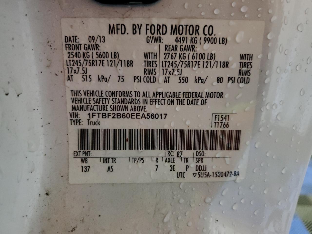 2014 Ford F250 4X4 W/BFX BED Insert