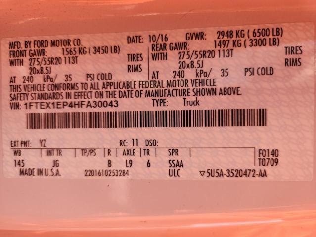 2017 Ford F150 Super cab