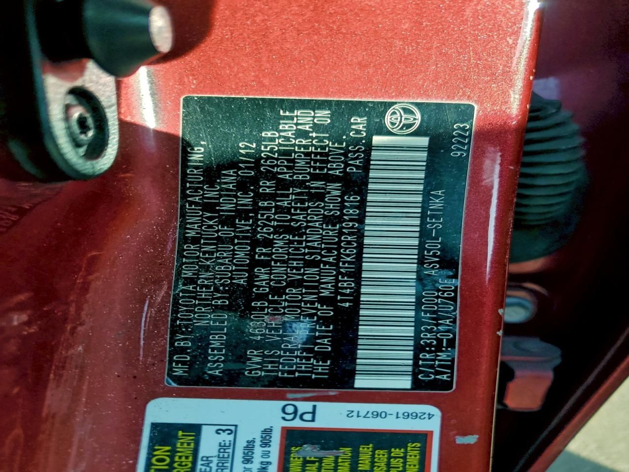 2012 Toyota Camry Base