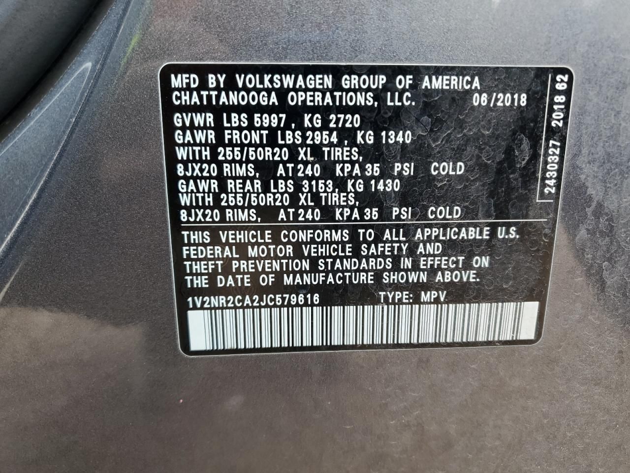 2018 Volkswagen Atlas sel Premium