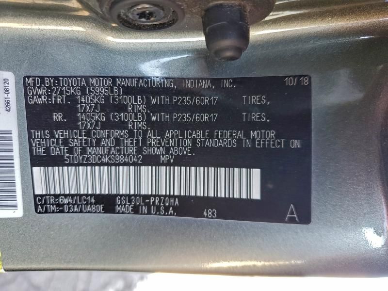 2019 Toyota Sienna xle