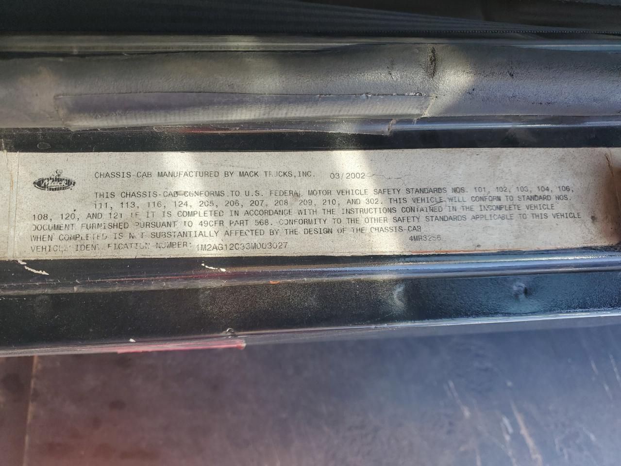 2003 Mack Cv713 Dump Truck