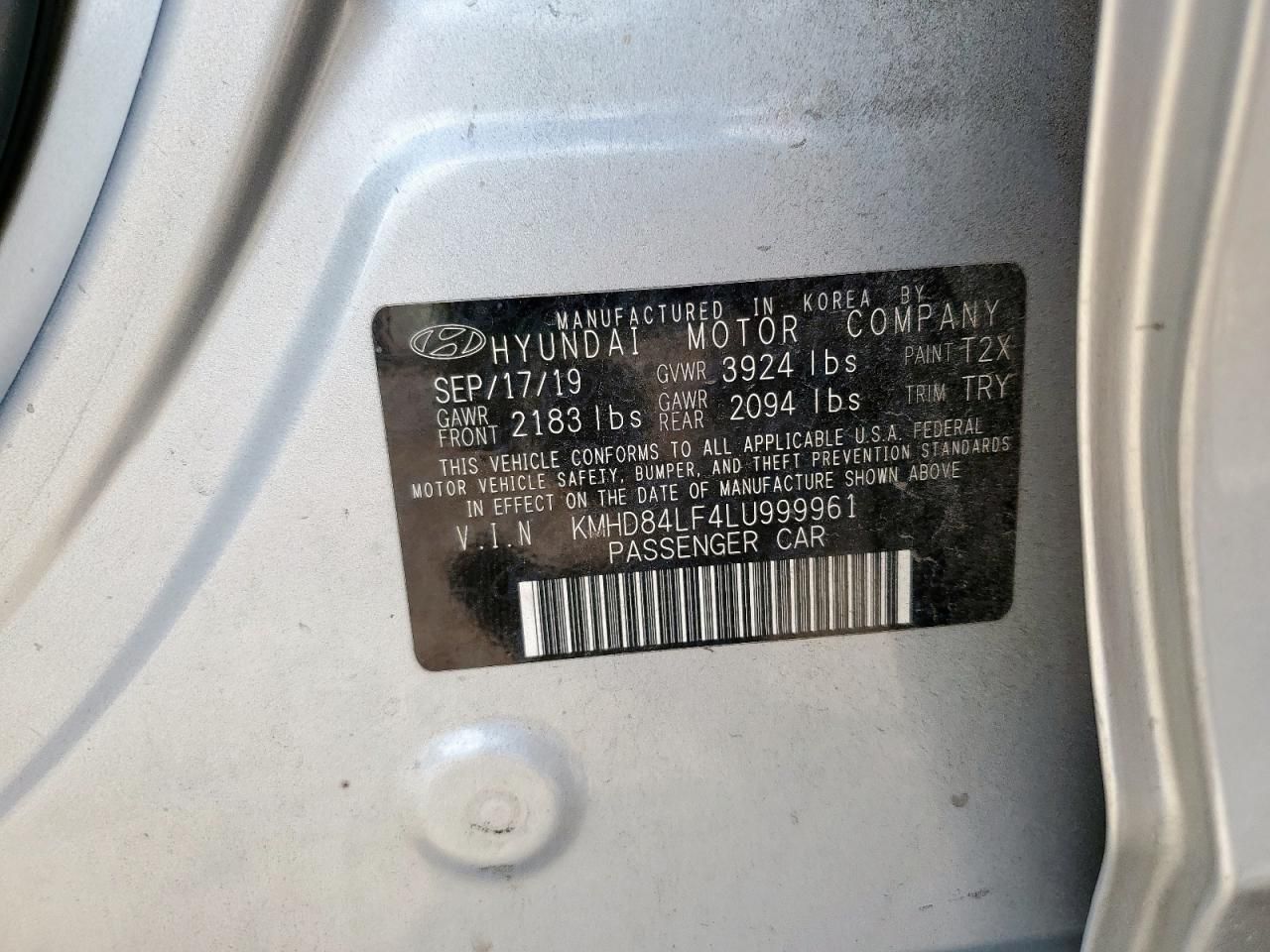 2020 Hyundai Elantra sel