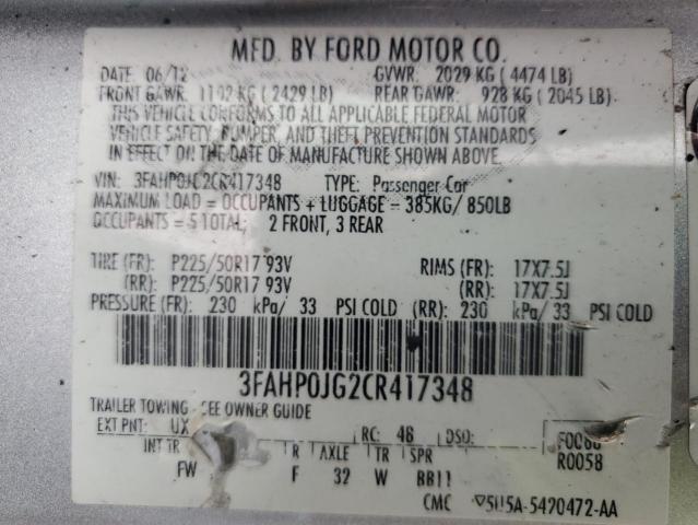 2012 Ford Fusion sel