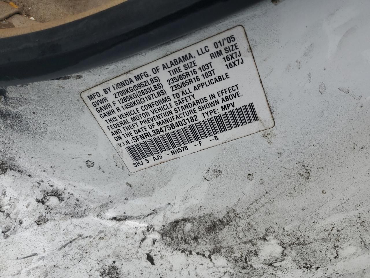 2005 Honda Odyssey ex