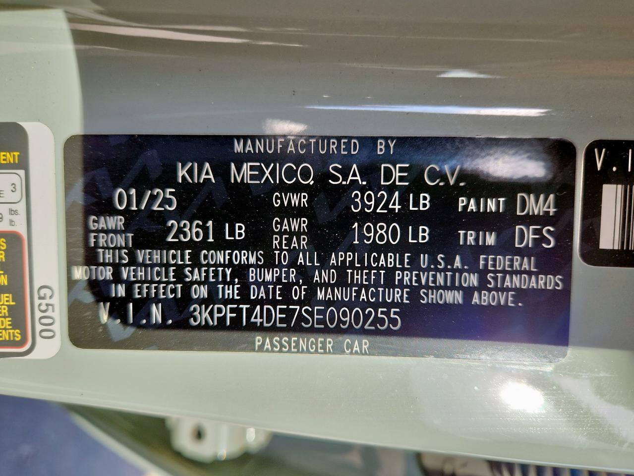 2025 KIA K4 lx