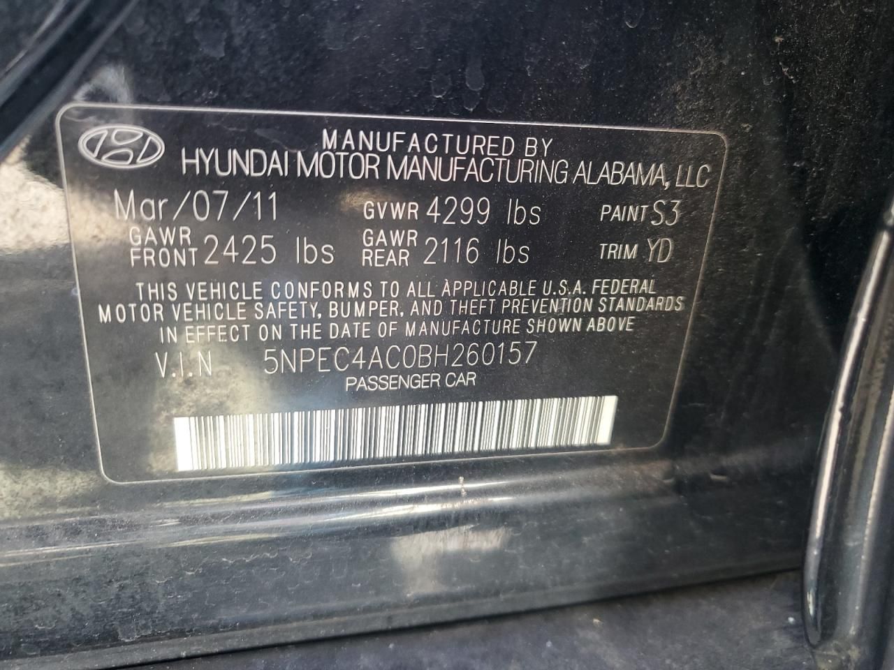 2011 Hyundai Sonata se