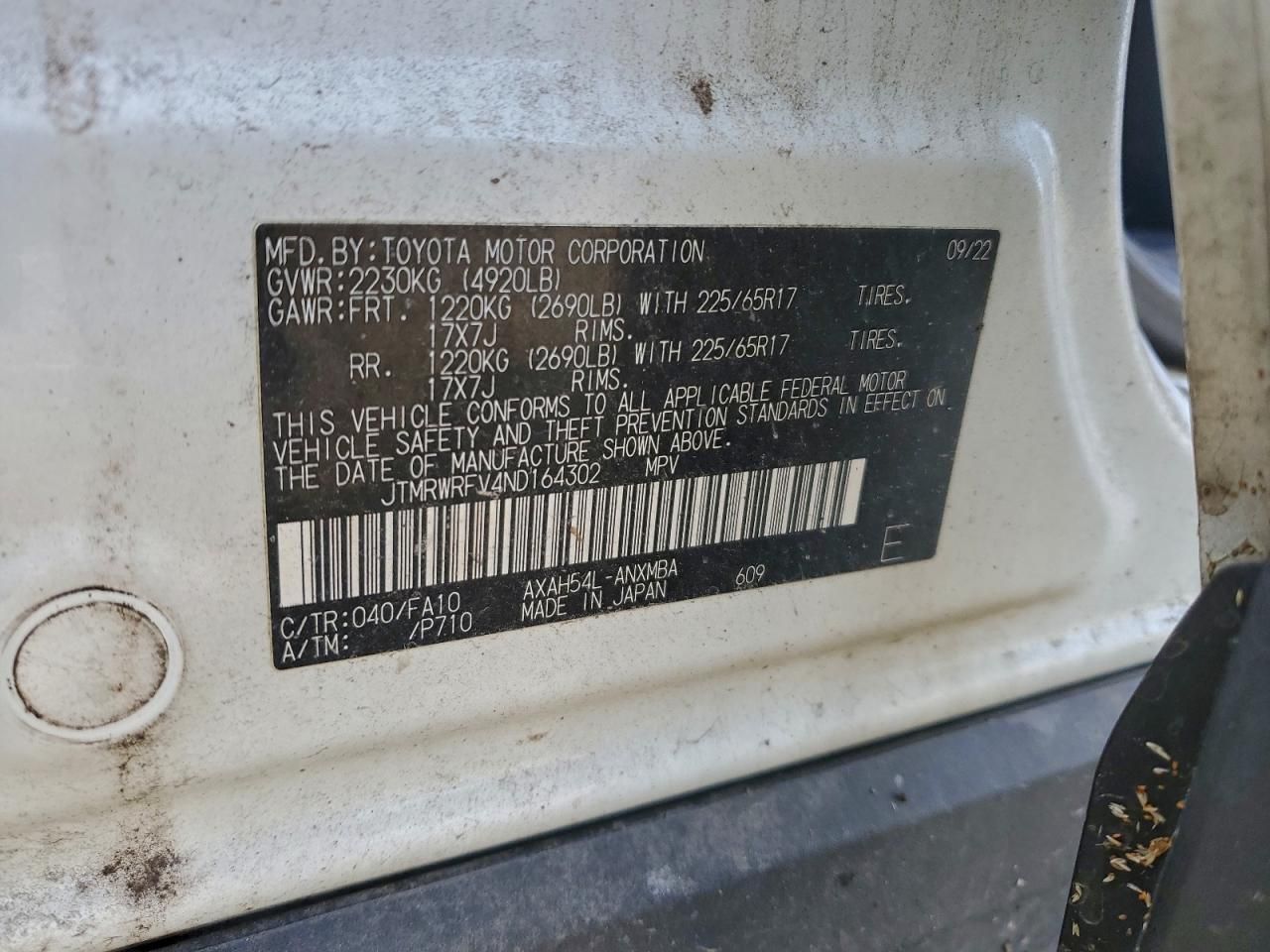 2022 Toyota Rav4 xle