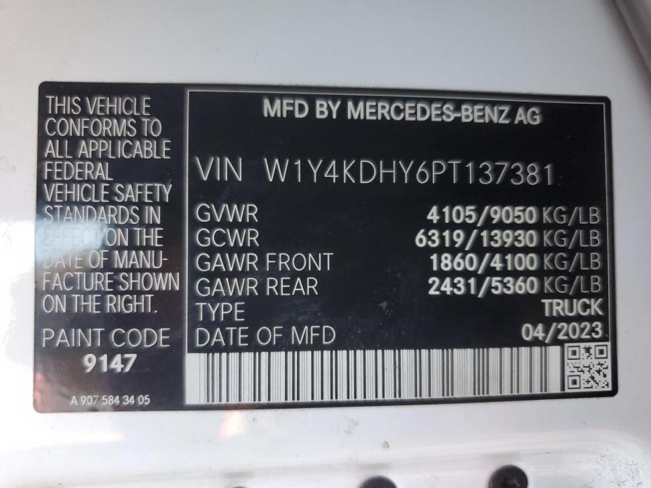 2023 Mercedes-Benz 2023 Mercedes Benz Sprinter Delivery Van