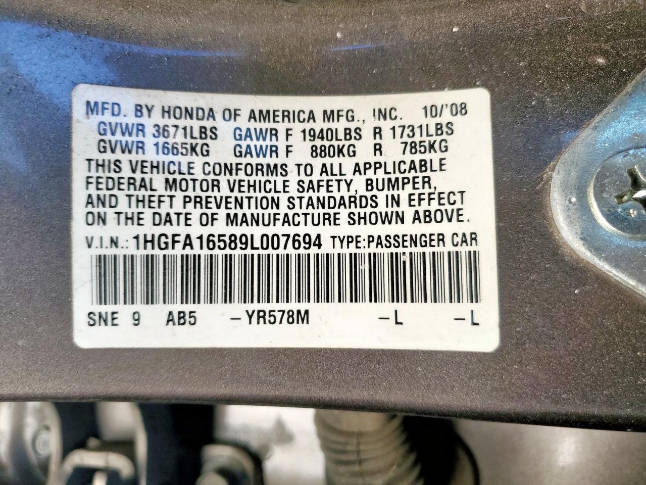 2009 Honda Civic lx
