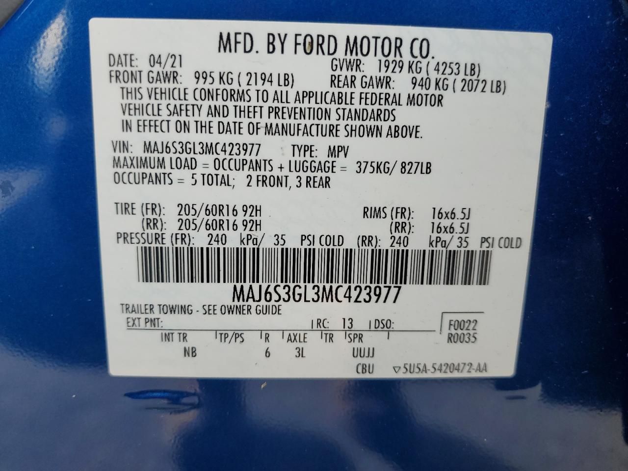 2021 Ford Ecosport se