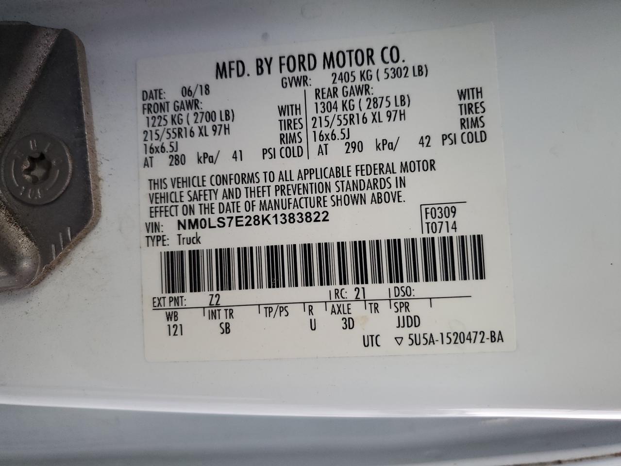2019 Ford Transit Connect Delivery Van