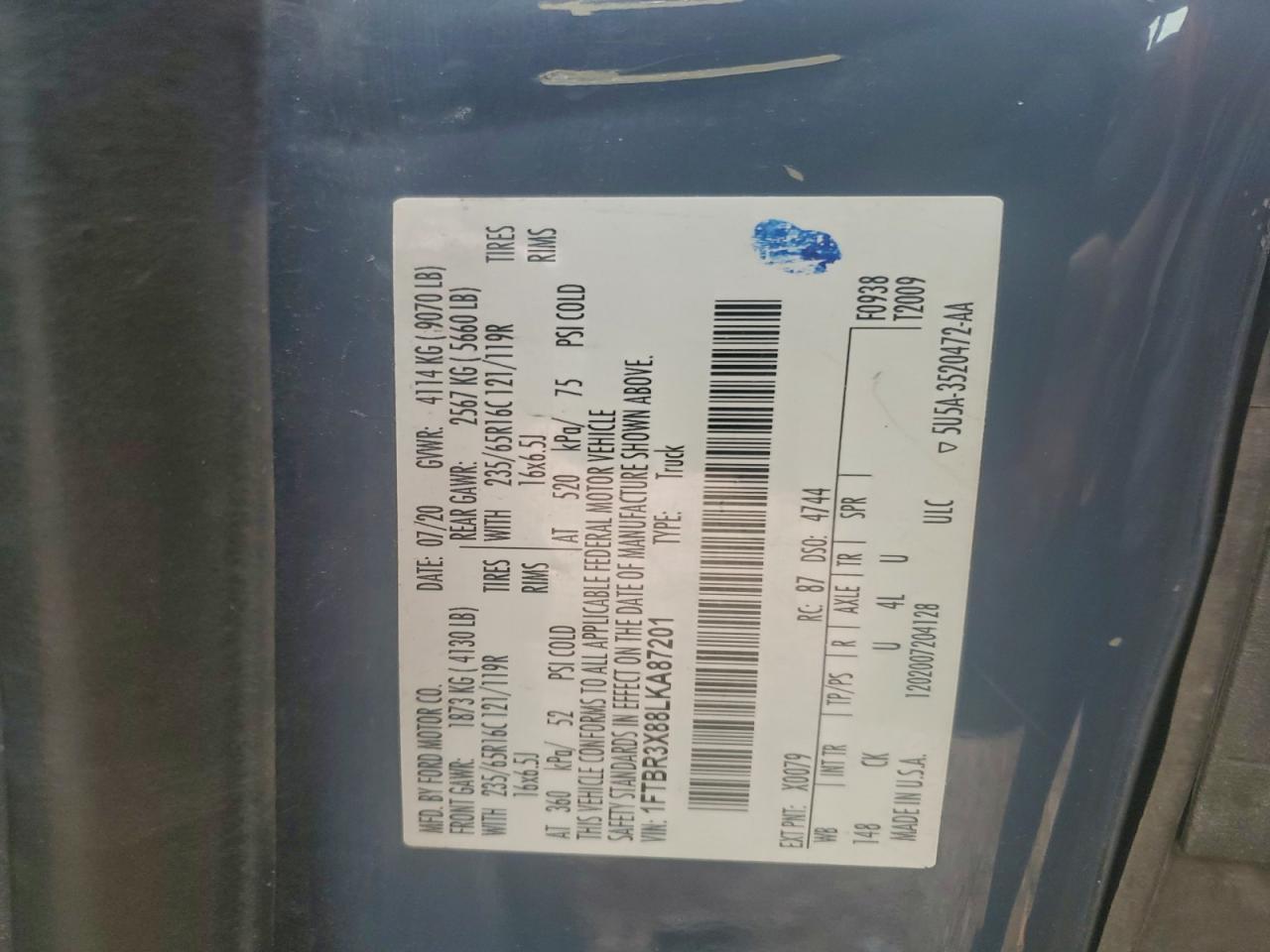 2020 Ford Transit Delivery Van