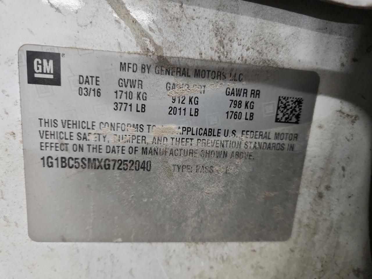 2016 Chevrolet Cruze ls