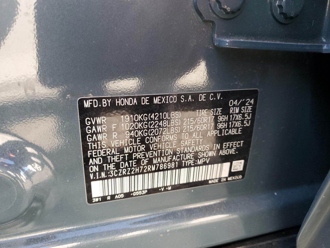 2024 Honda Hr-v exl