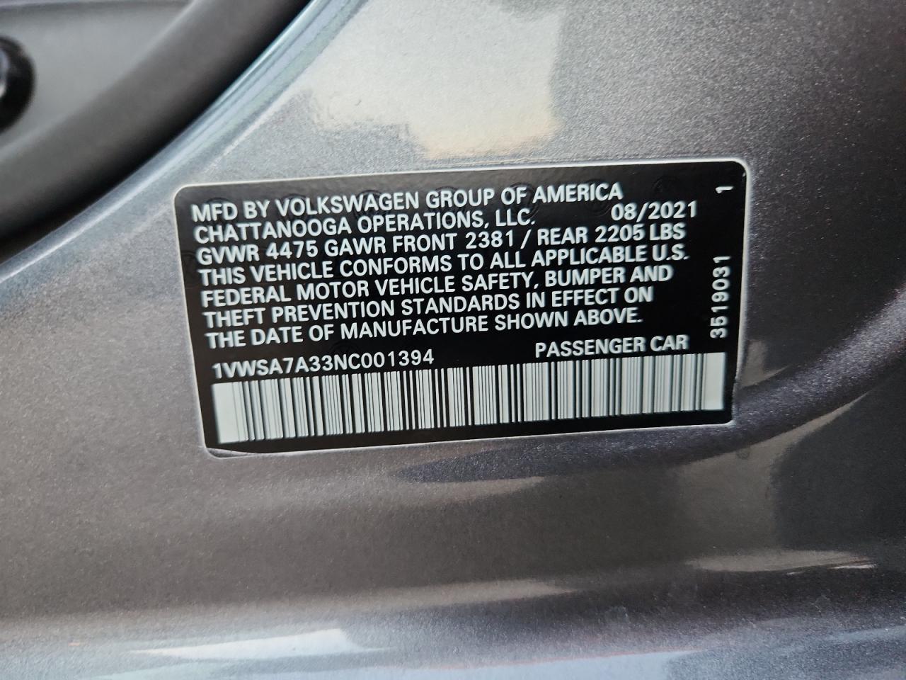 2022 Volkswagen Passat se