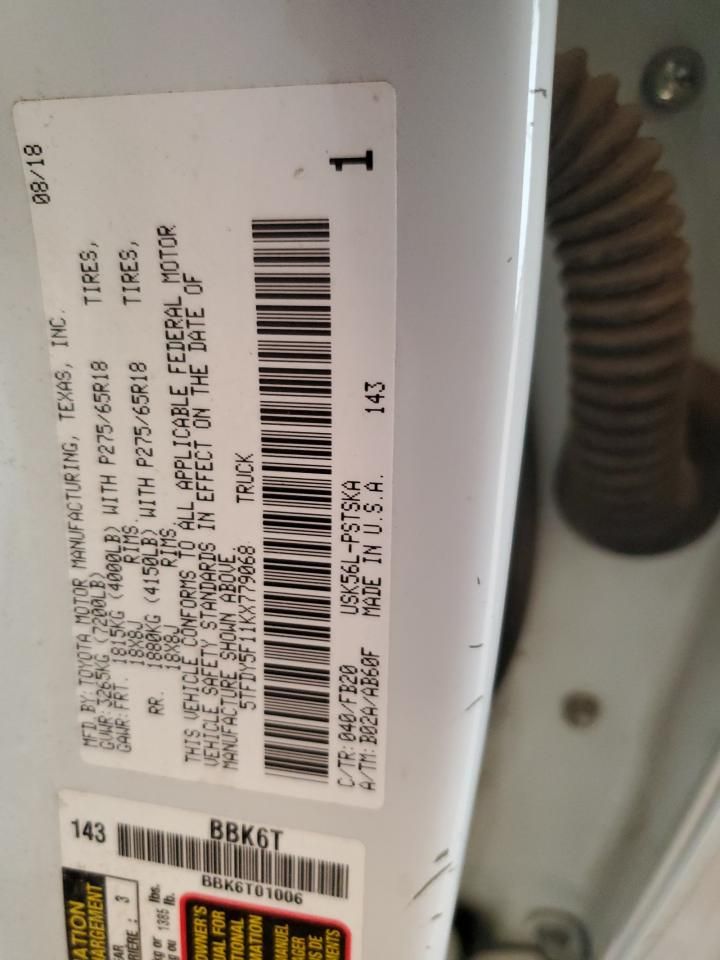 2019 Toyota Tundra Crewmax SR5