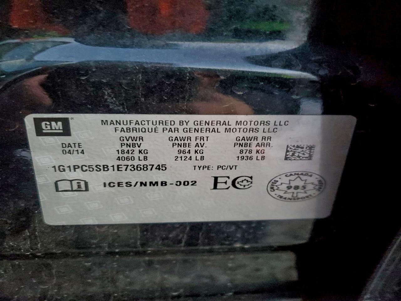 2014 Chevrolet Cruze lt