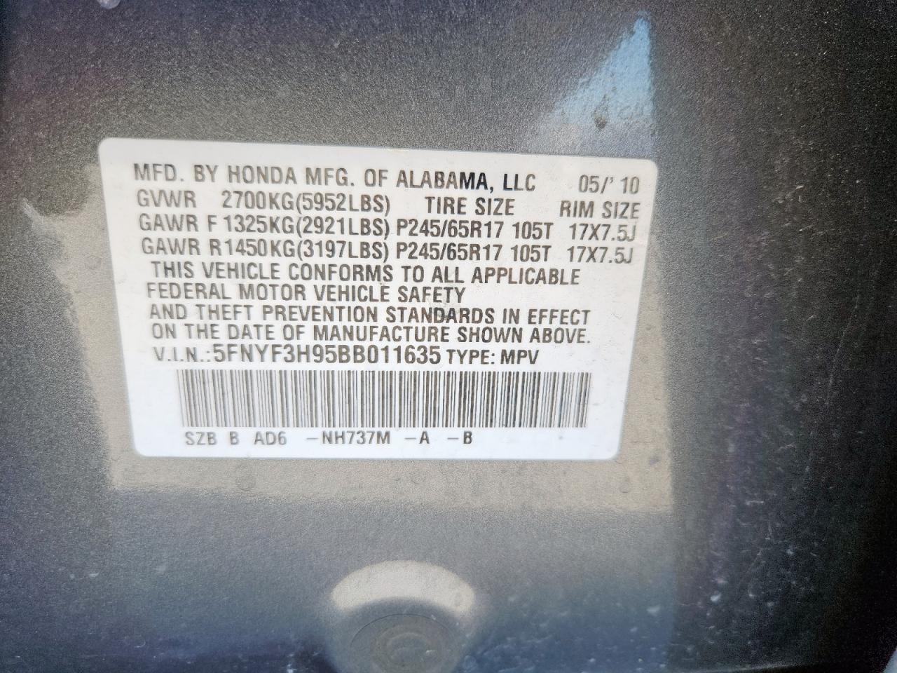 2011 Honda Pilot Touring