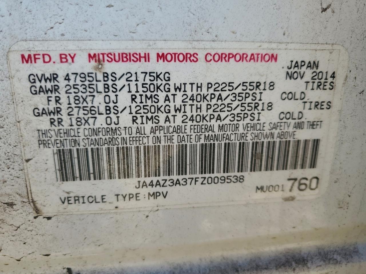 2015 Mitsubishi Outlander se