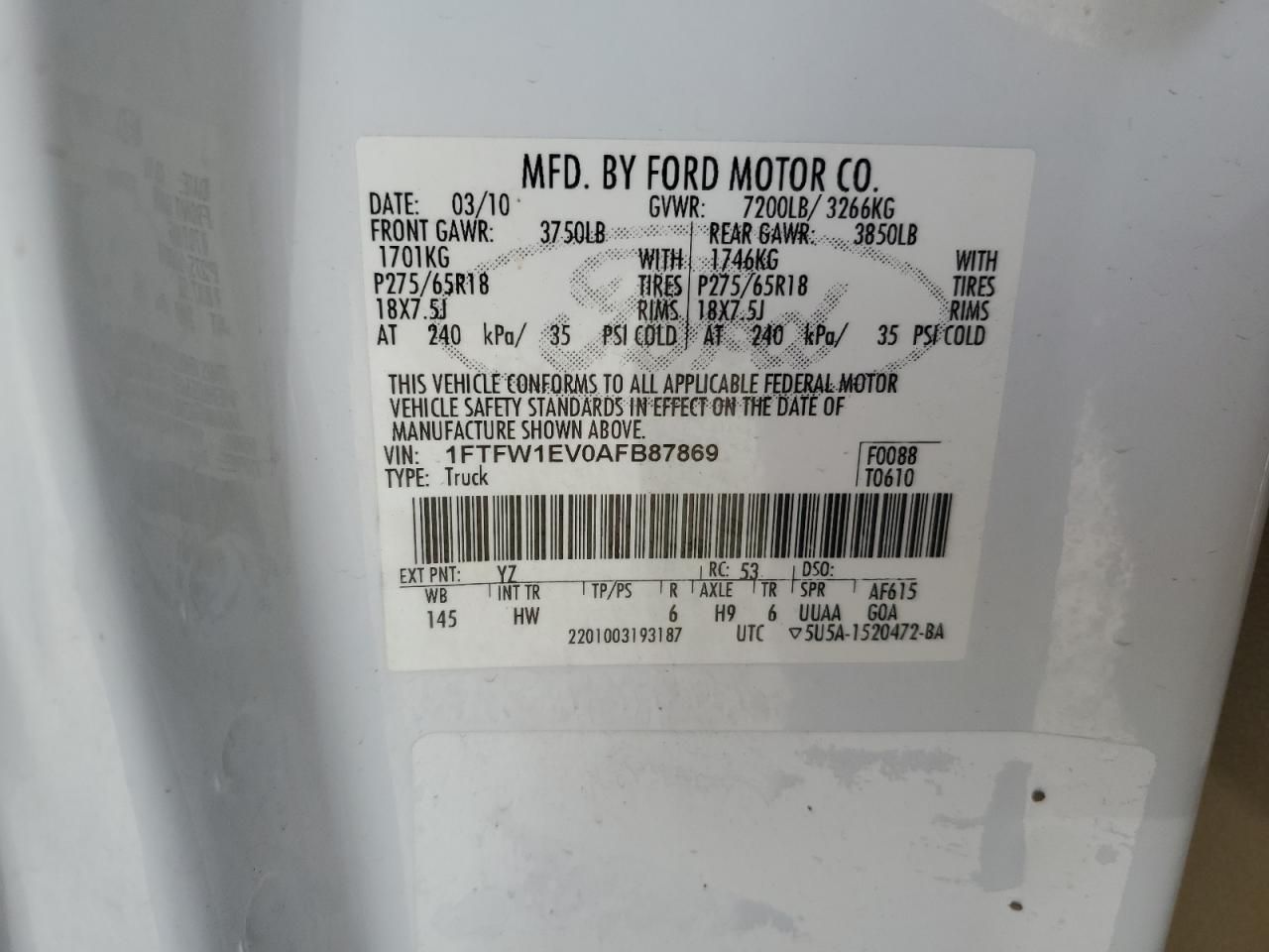 2010 Ford F150 Supercrew