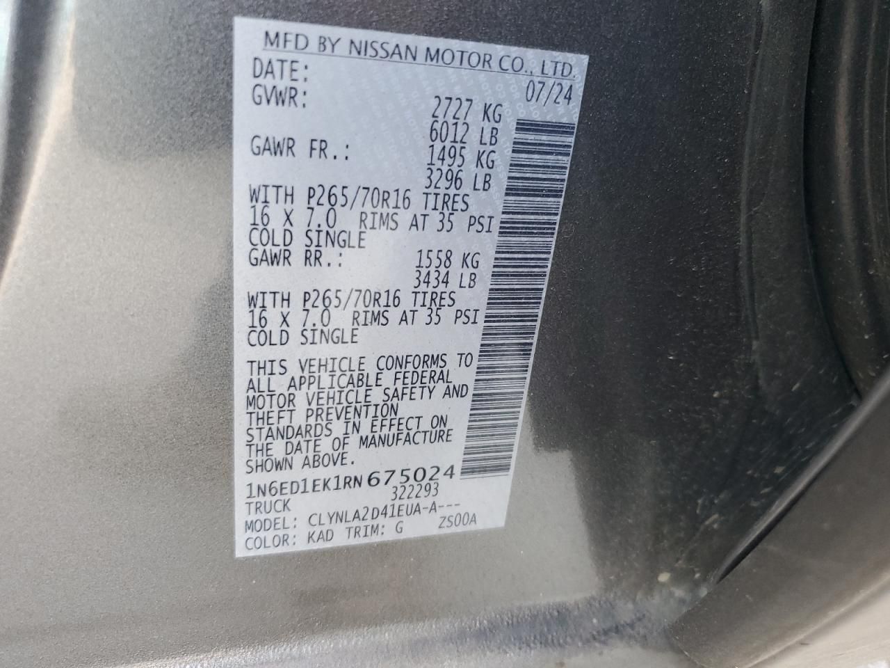 2024 Nissan Frontier s