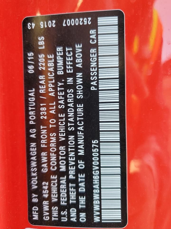 2016 Volkswagen Eos Komfort