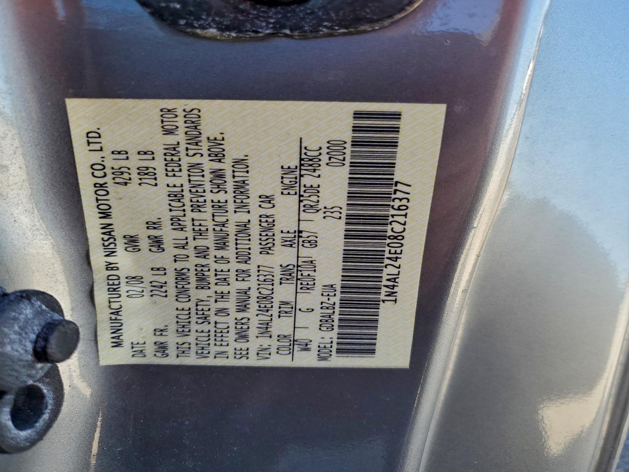 2008 Nissan Altima 2.5s