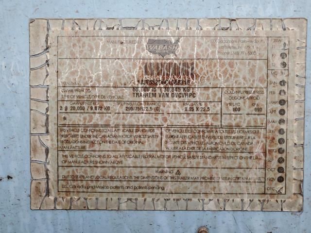 2012 Wabash DRY Van Trailer