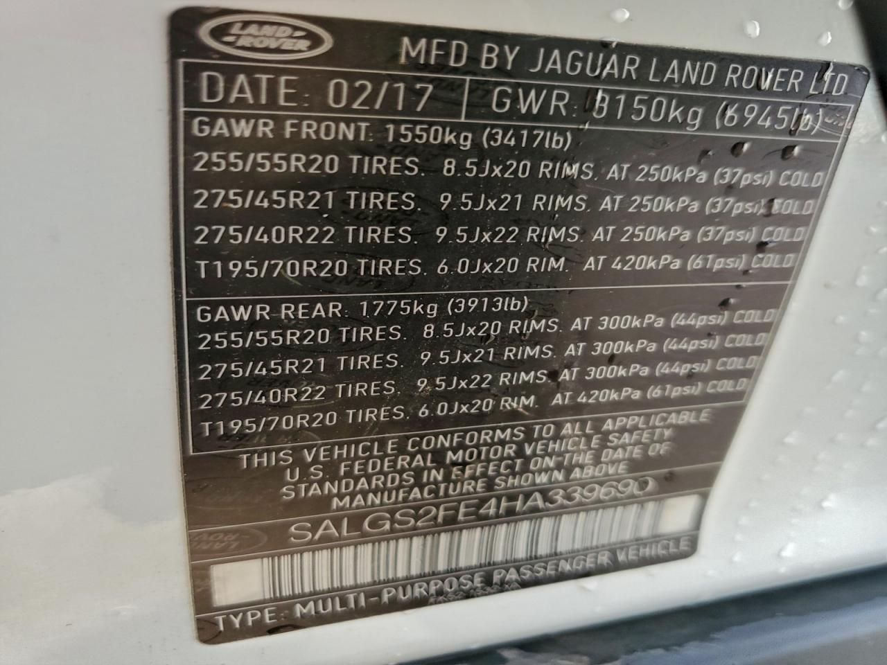 2017 Land Rover Range Rover Supercharged