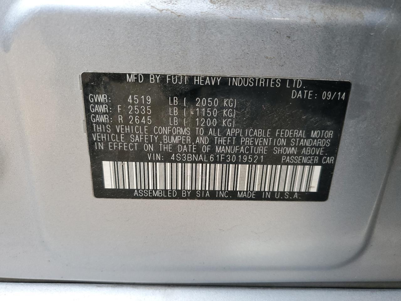 2015 Subaru Legacy 2.5i Limited