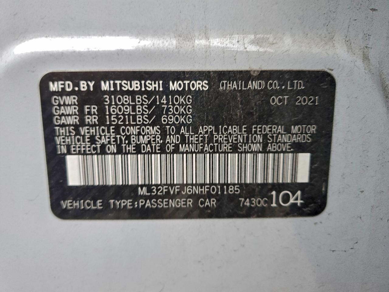 2022 Mitsubishi Mirage G4 se