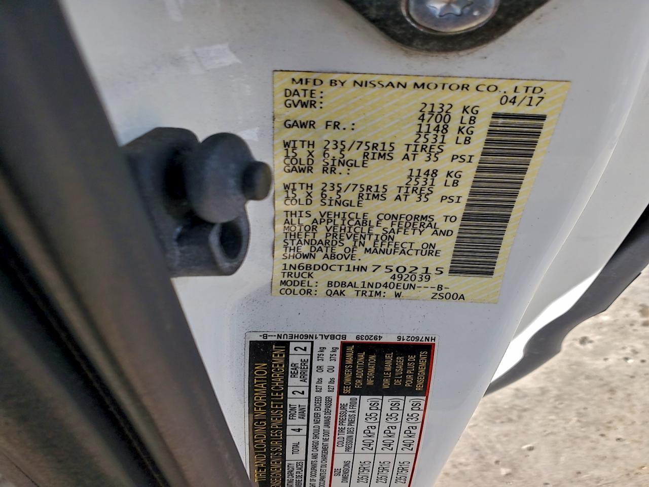 2017 Nissan Frontier s