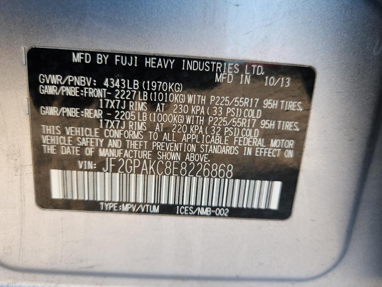 2014 Subaru Xv Crosstrek 2.0 Limited