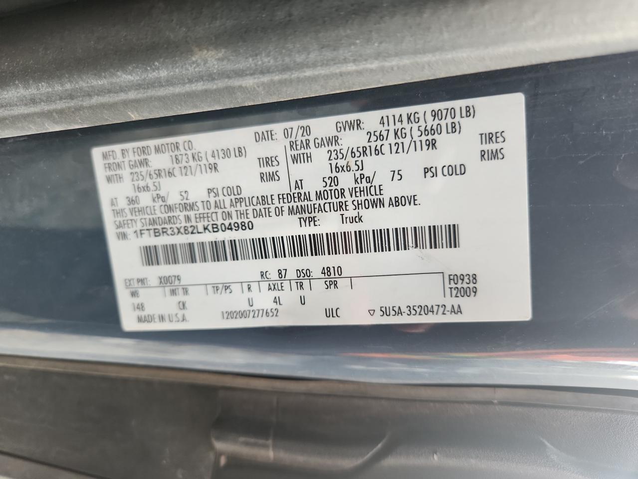 2020 Ford Transit T-250 Delivery Van