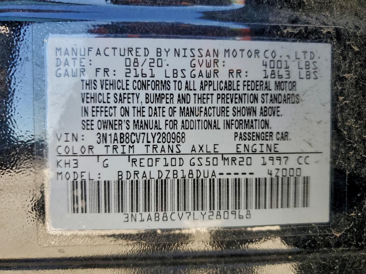 2020 Nissan Sentra sv