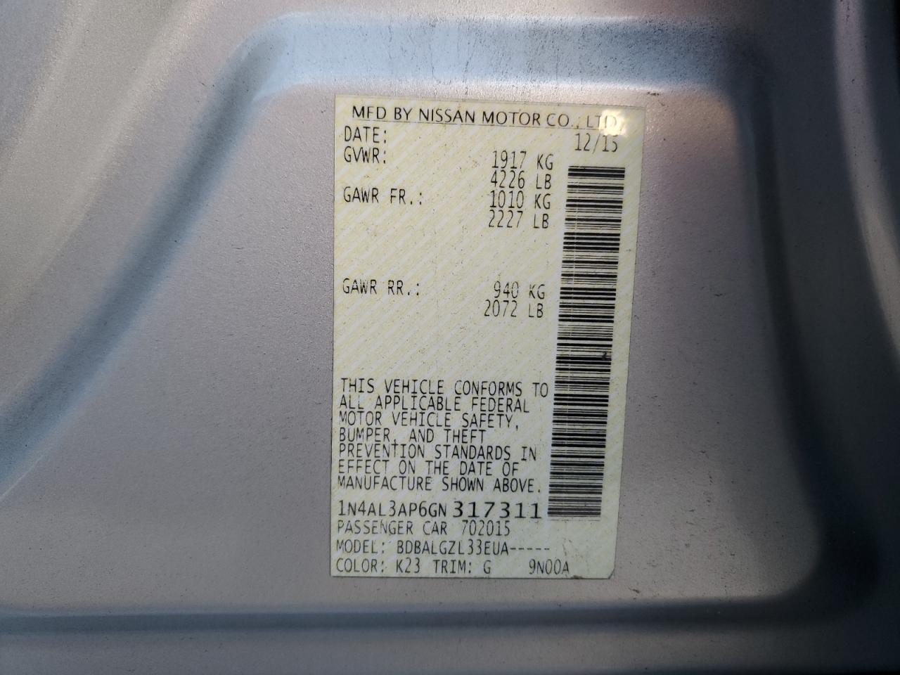 2016 Nissan Altima 2.5
