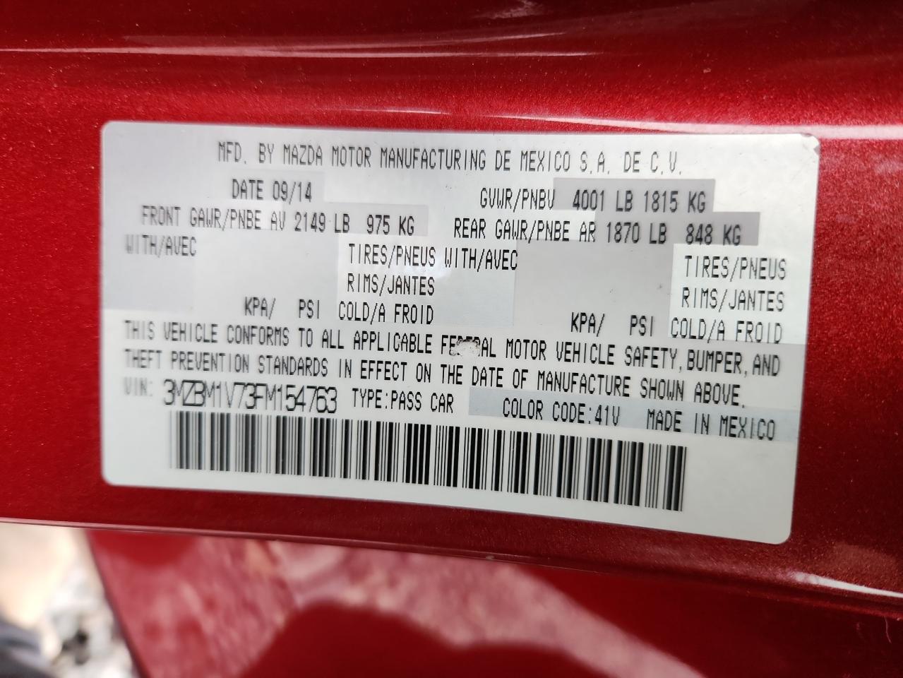 2015 Mazda 3 Touring