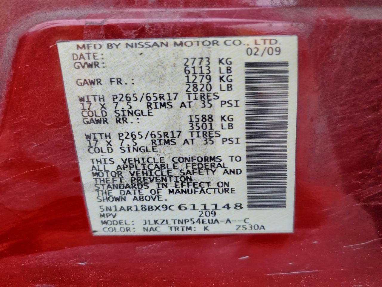 2009 Nissan Pathfinder s