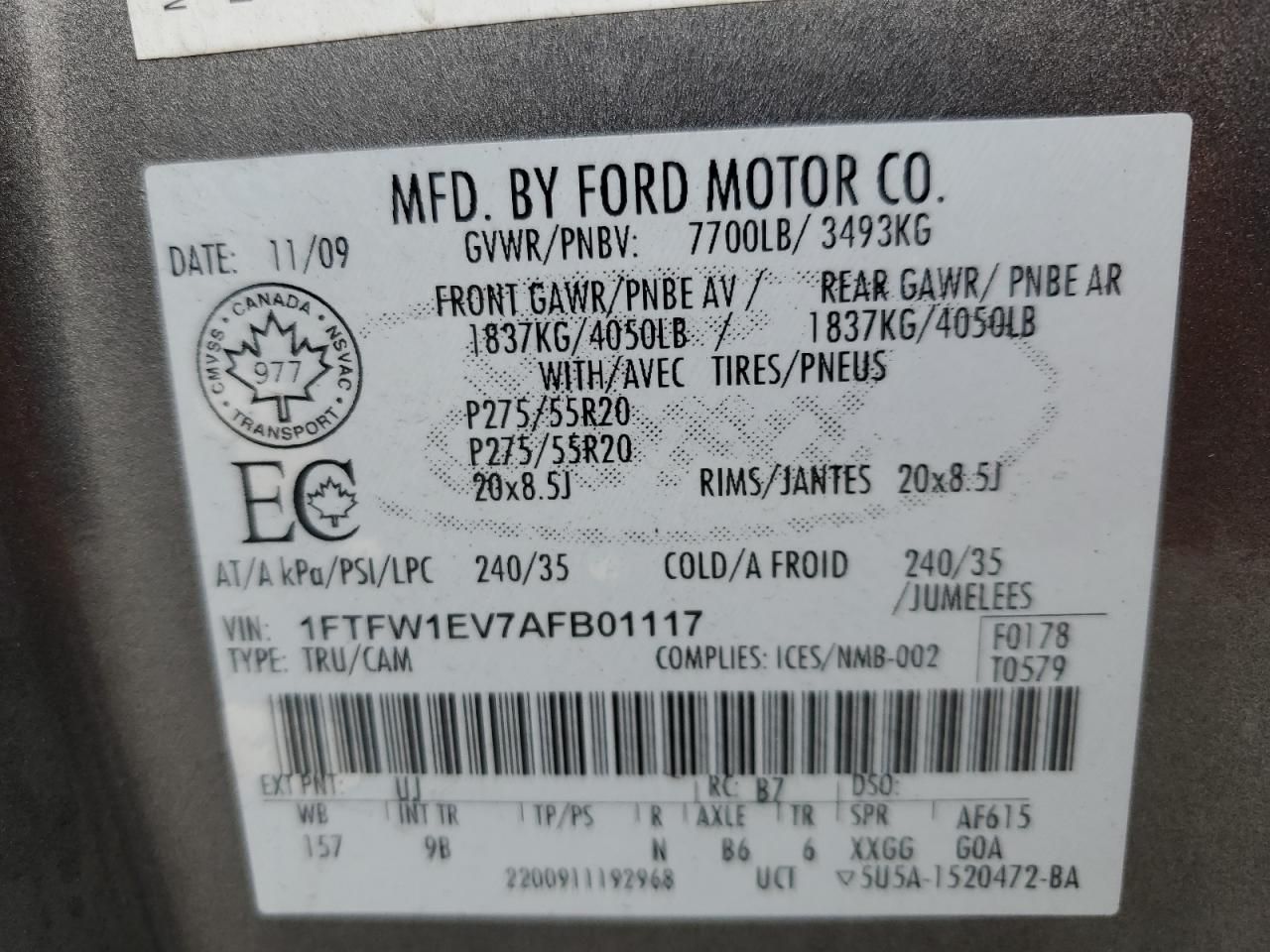 2010 Ford F150 Supercrew